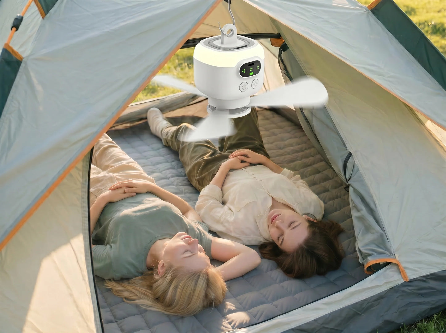 AirGlow | Genopladelig ventilator med LED-lys