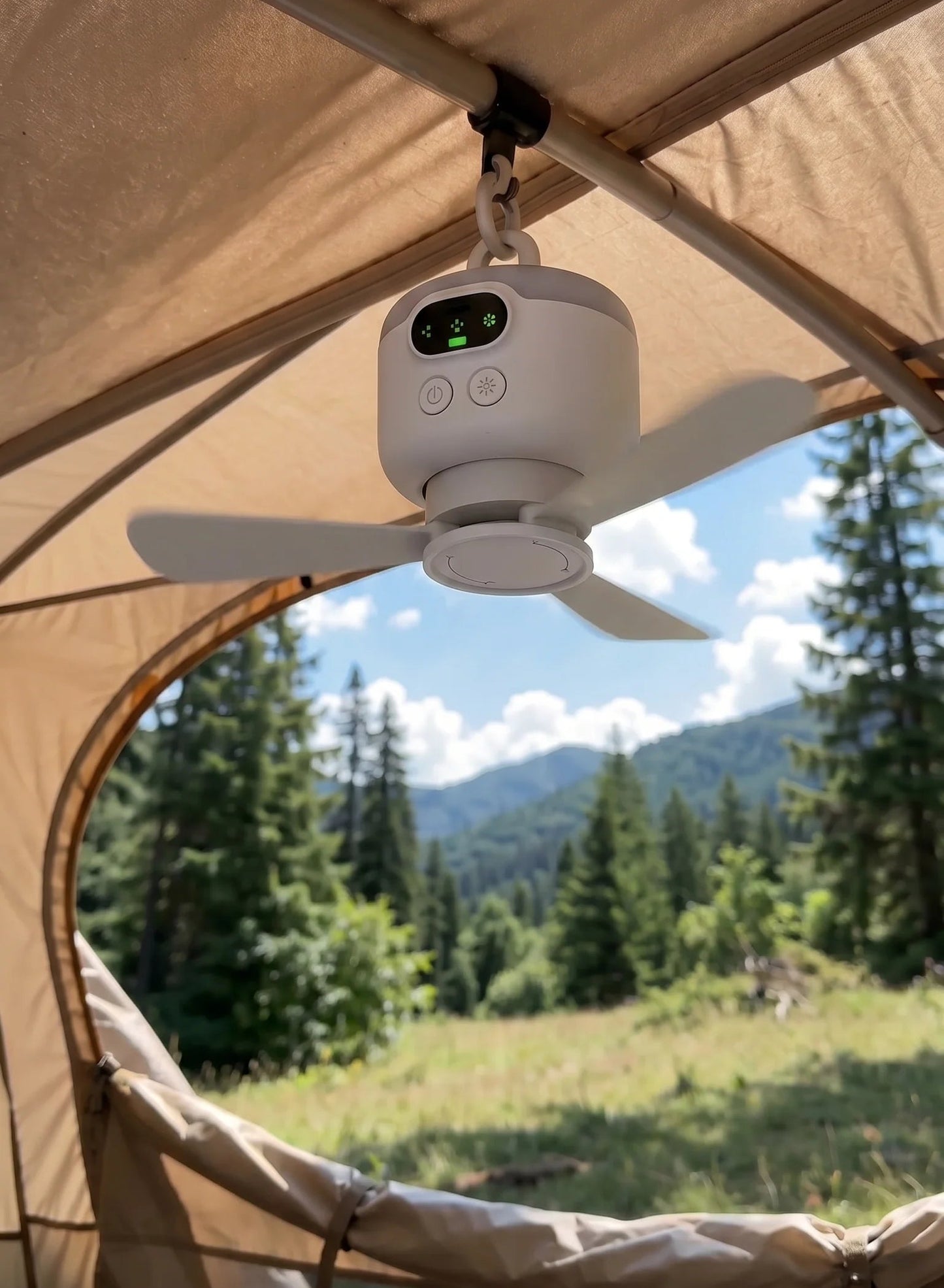 AirGlow | Genopladelig ventilator med LED-lys
