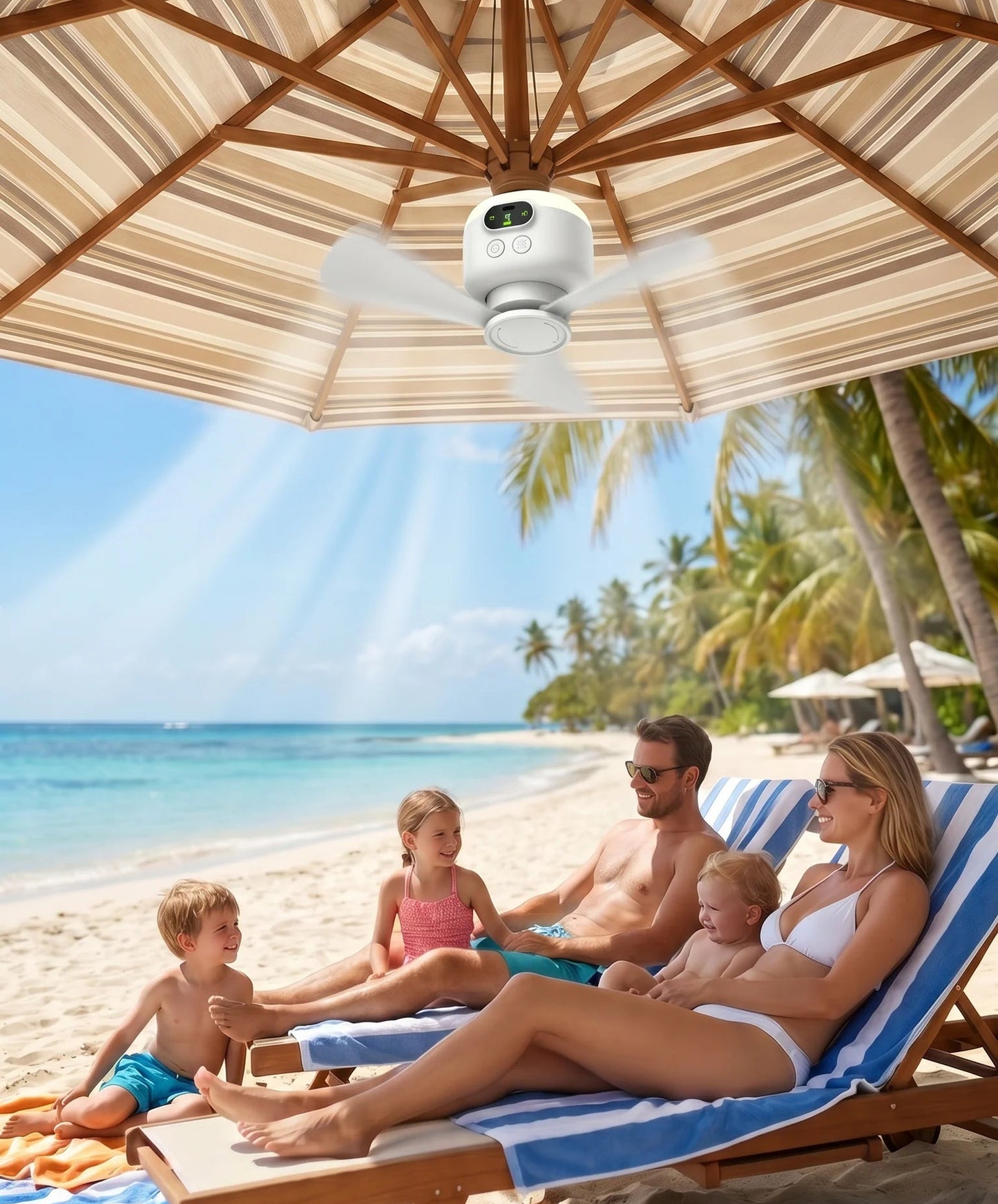 AirGlow | Genopladelig ventilator med LED-lys