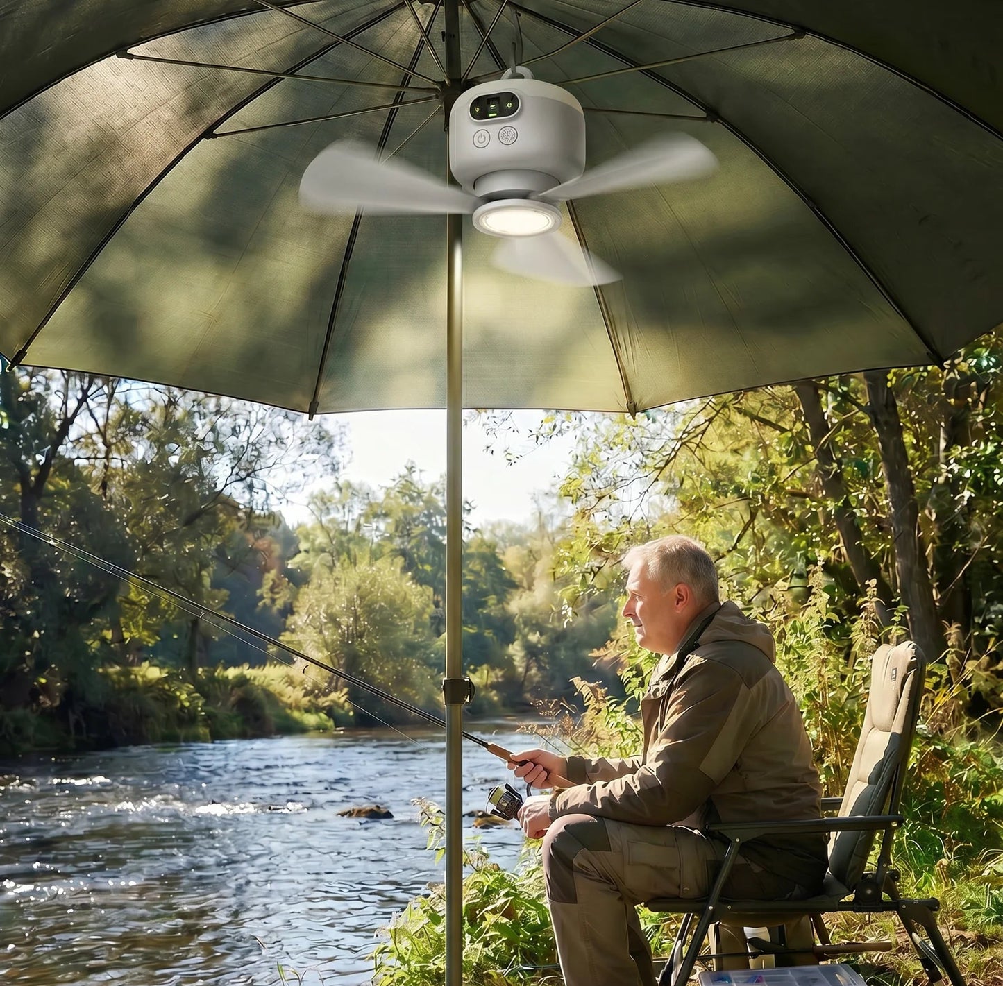 AirGlow | Genopladelig ventilator med LED-lys