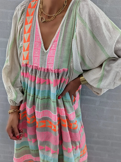 Sofia Summer Dress - Farverig boho-kjole!